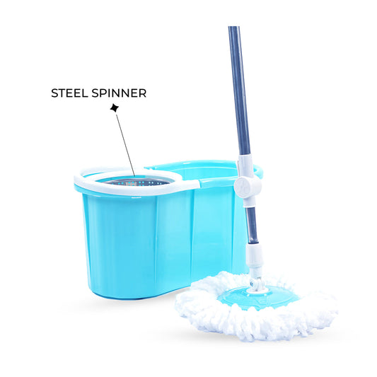 Easy Spin Mop Set Steel Bucket 1 Extra Refill Free  – 360 Degree