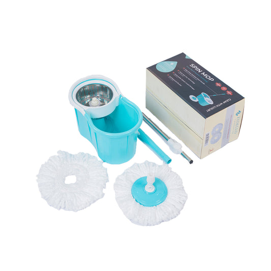 Easy Spin Mop Set Steel Bucket 1 Extra Refill Free  – 360 Degree