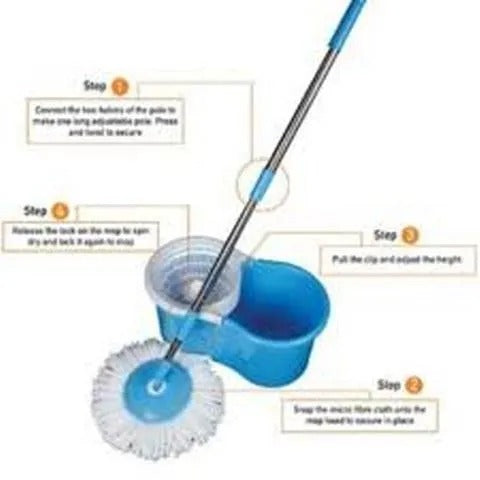 Spin Mop Plastic SPINNER – Easy Spin 360° Microfiber Mop