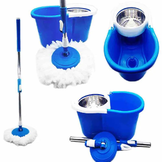 Easy Spin Mop Set Steel Bucket 1 Extra Refill Free  – 360 Degree